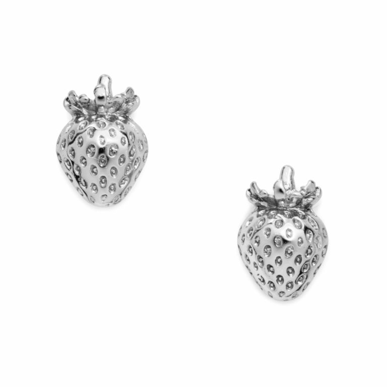 Sterling silver strawberry studs