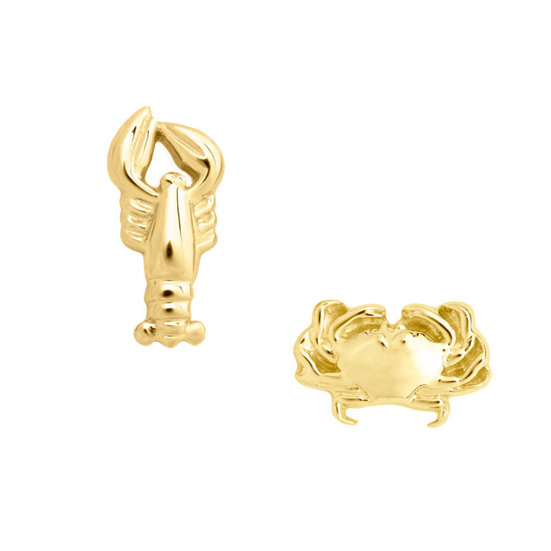 Crustaceans Earring Set, Yellow Gold Plated