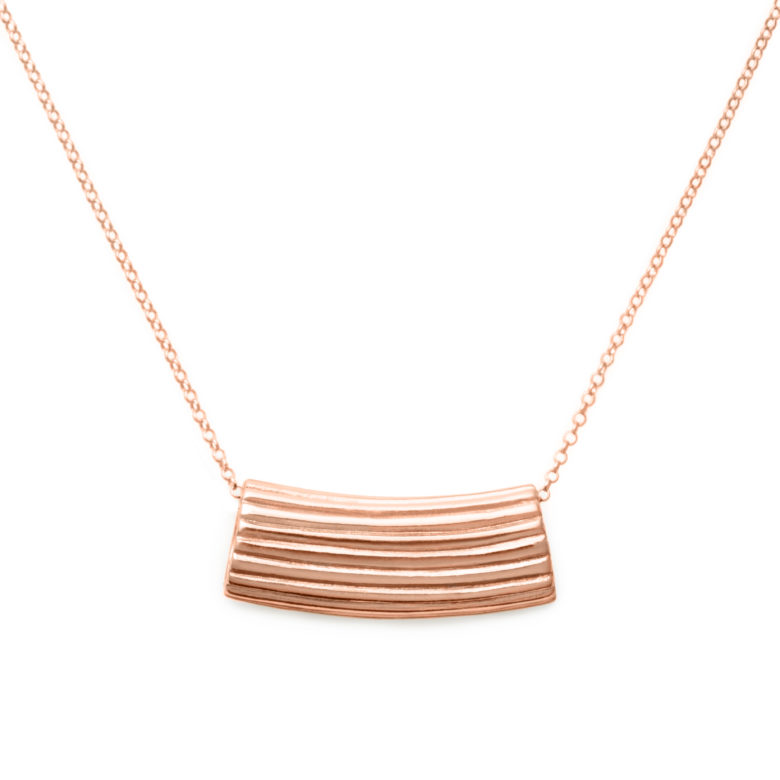 Rigatoni Necklace, Rose Gold Plated