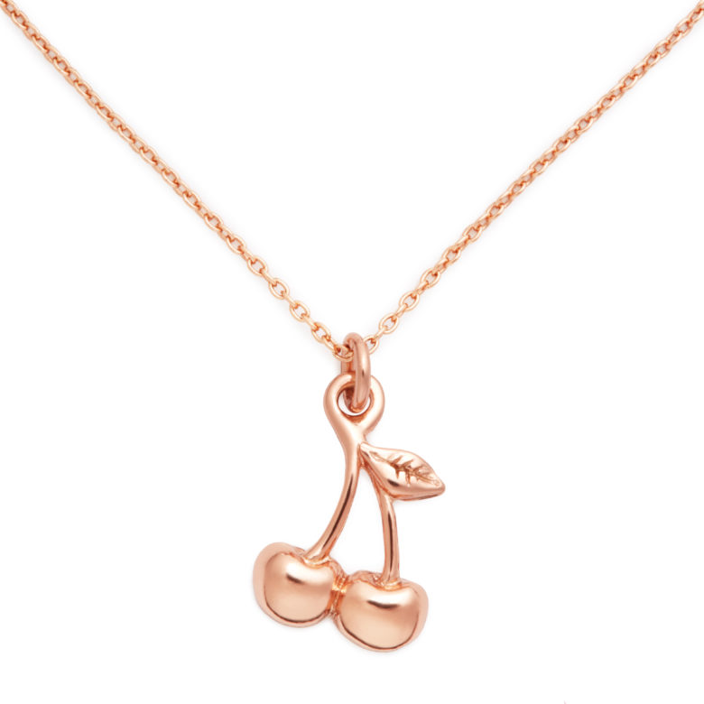 Cherry Necklace, Rose Gold Plated