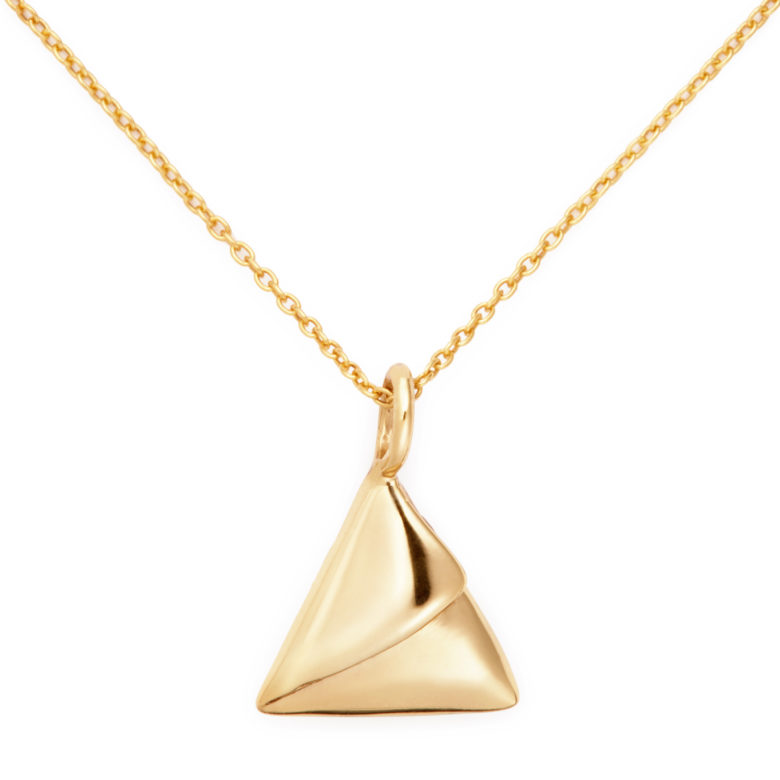 Samosa Necklace, Yellow Gold Plated