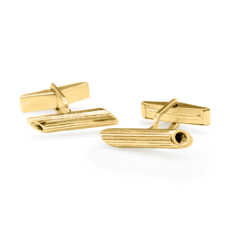 Penne Rigate Cufflinks, Yellow Gold Plated