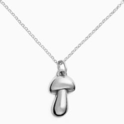 Porcini Mushroom Necklace, Sterling Silver