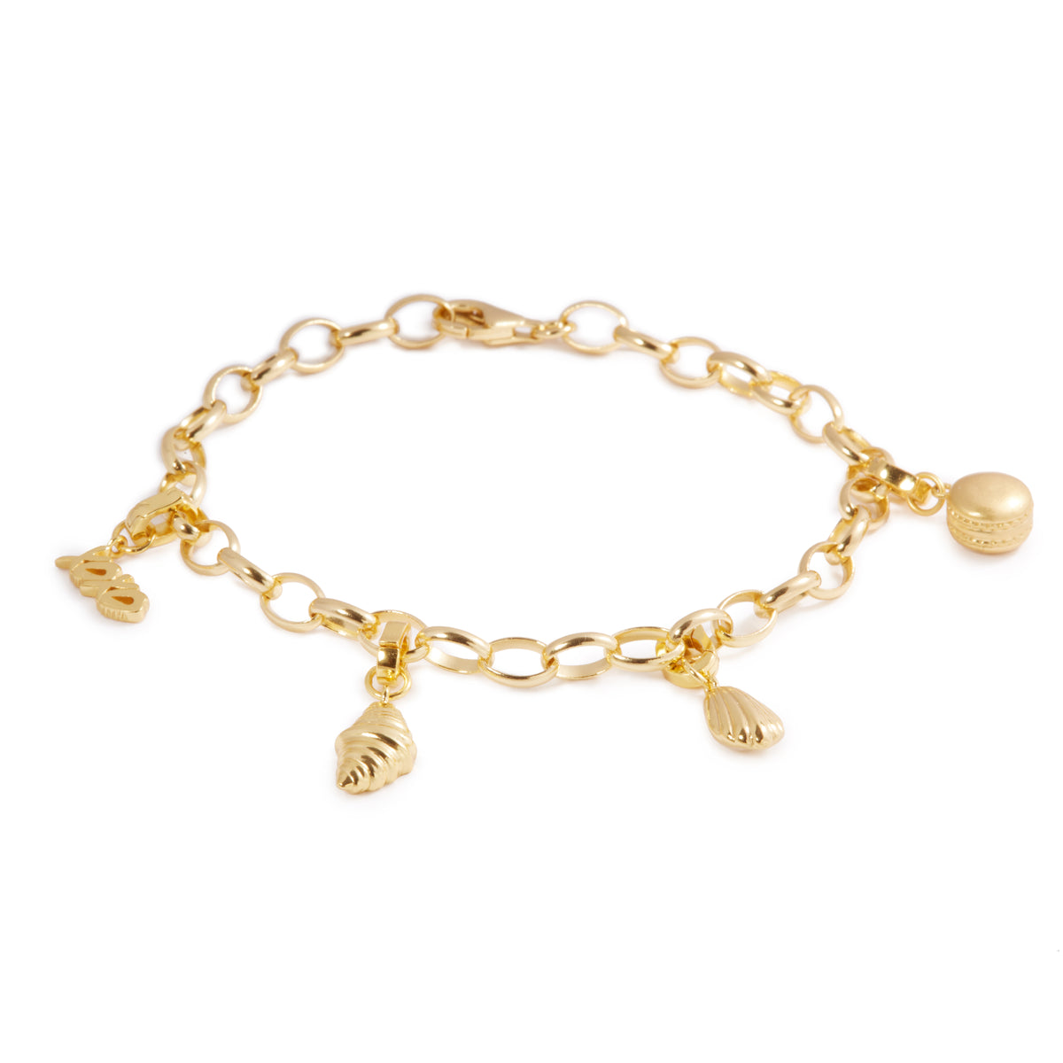 Dorie's French Pastry Charm Bracelet (bracelet + 4 charms)