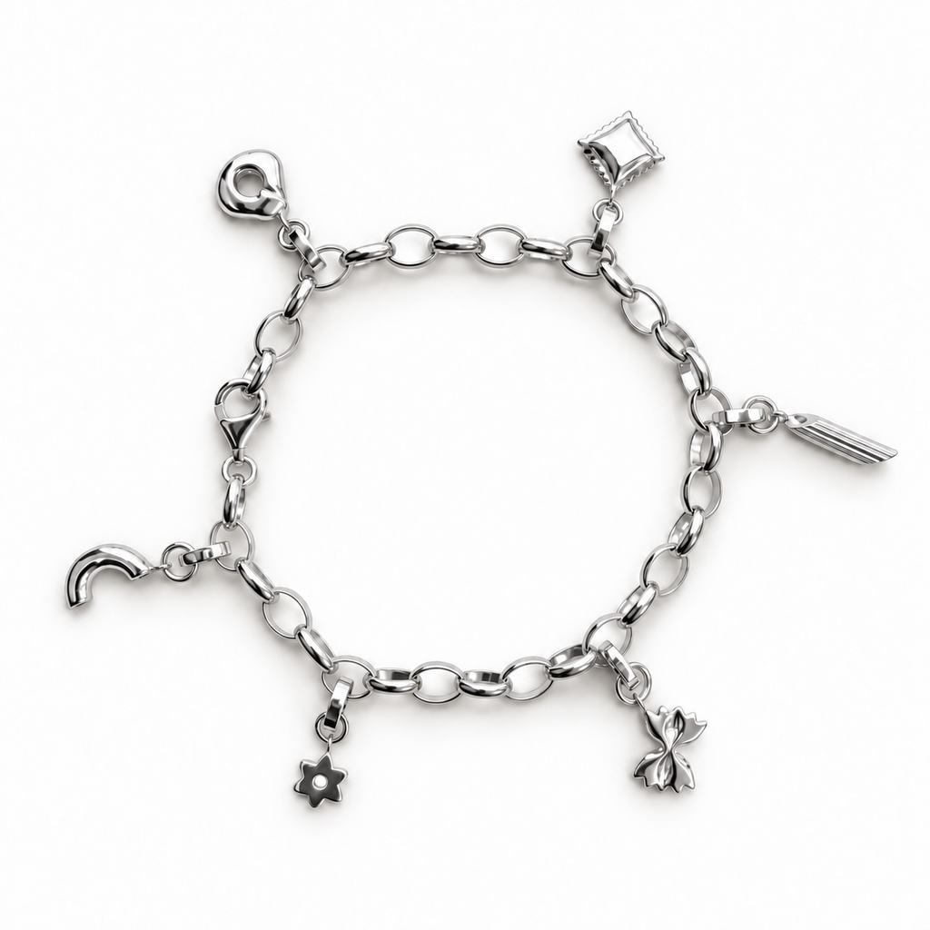 Ultimate Pasta Charm Bracelet (six charms + bracelet)