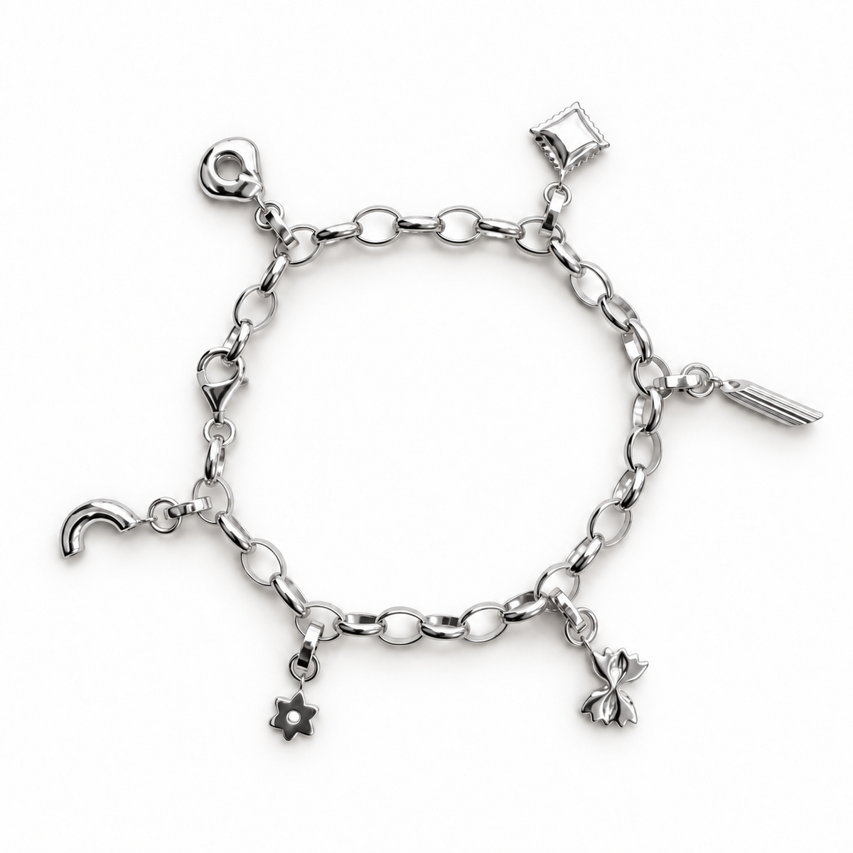 Ultimate Pasta Charm Bracelet (six charms + bracelet)