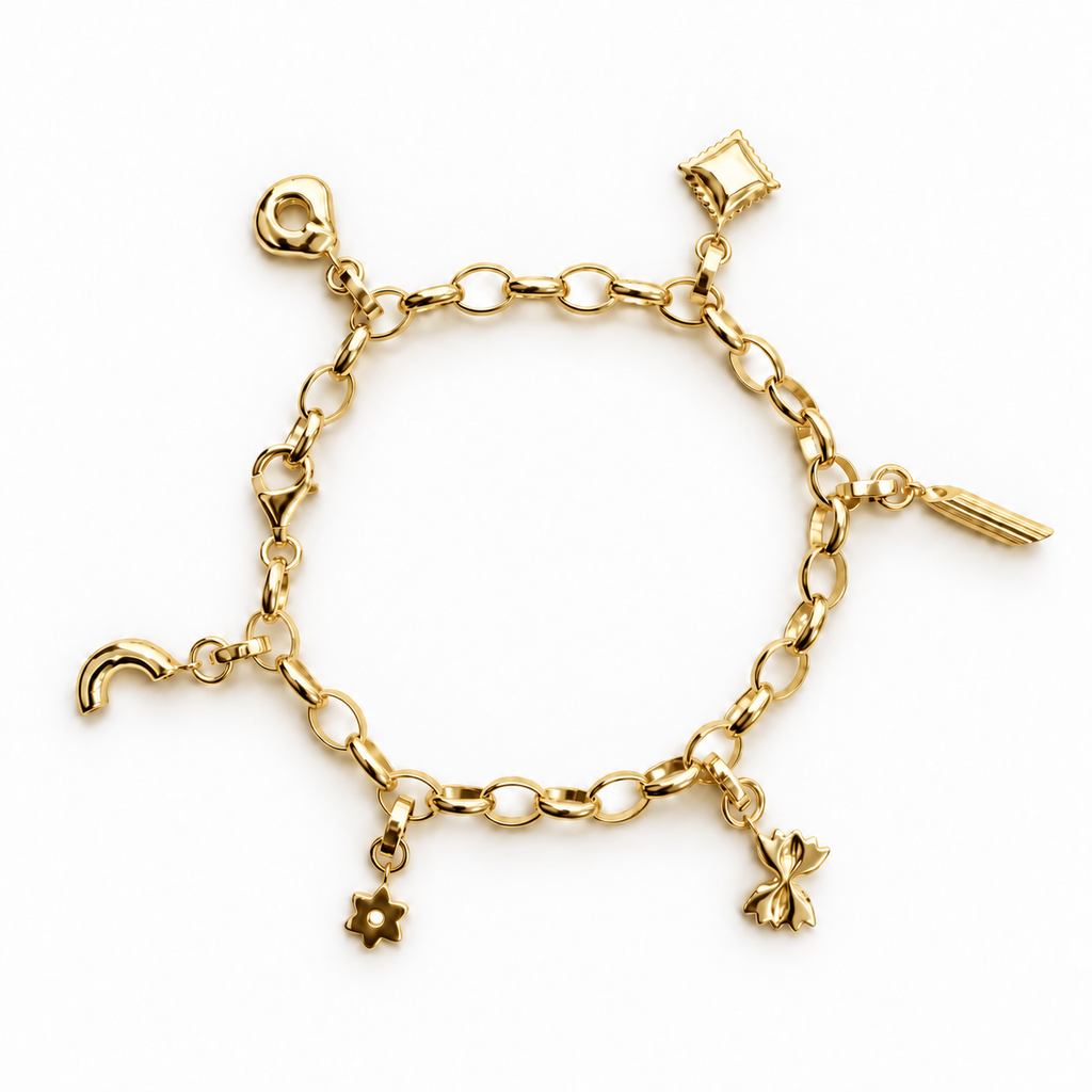 Ultimate Pasta Charm Bracelet (six charms + bracelet)