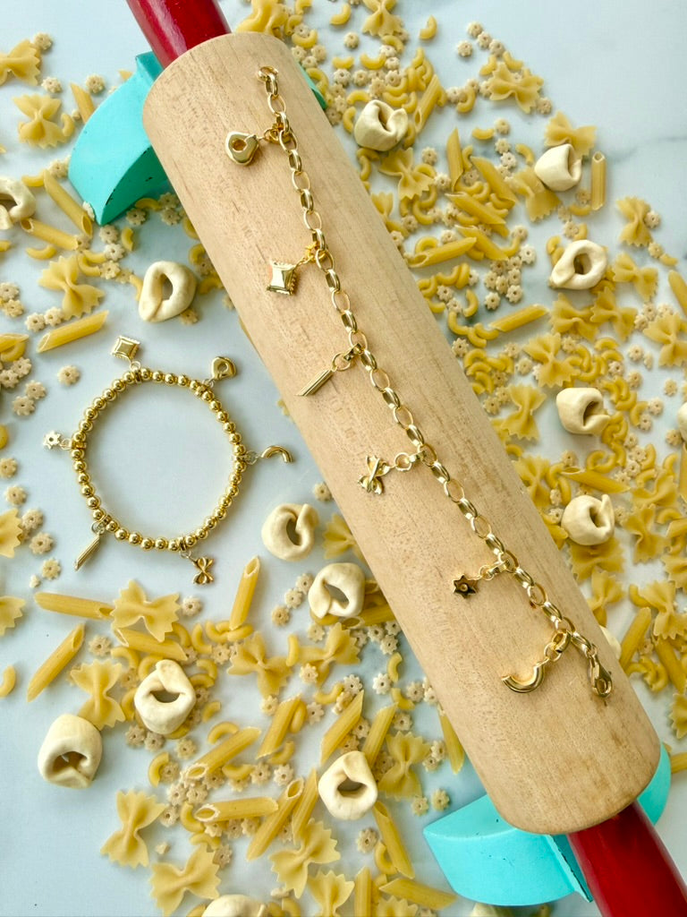 Ultimate Pasta Charm Bracelet (six charms + bracelet)