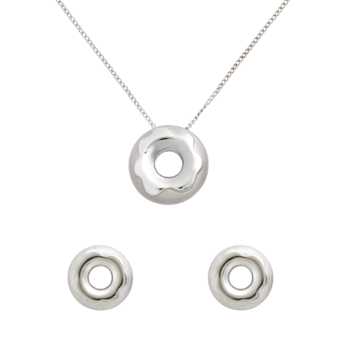 Glazed Doughnut Necklace & Glazed Donut Earrings Bundle