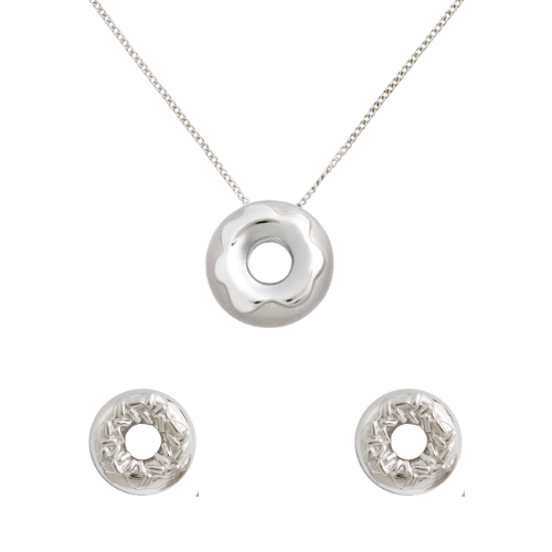 Glazed Doughnut Necklace & Sprinkle Doughnut Earrings Bundle