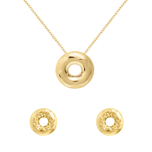 Glazed Doughnut Necklace & Sprinkle Doughnut Earrings Bundle