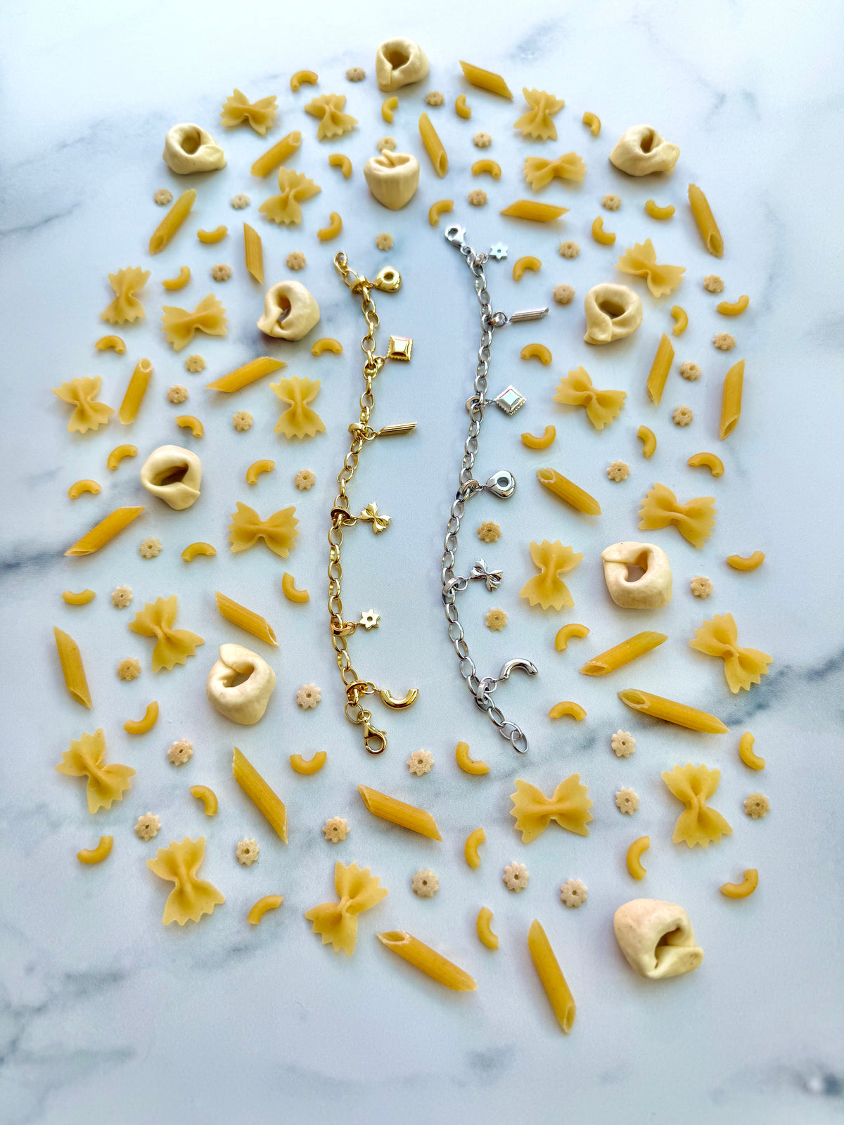 Ultimate Pasta Charm Bracelet (six charms + bracelet)