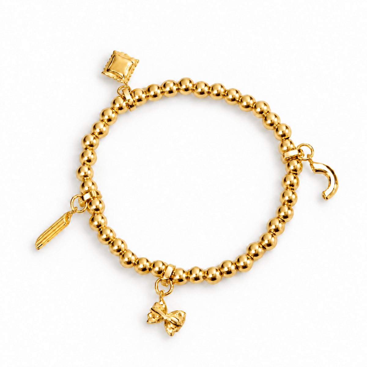 Pasta Obsessed Charm Bracelet (four charms + bracelet)