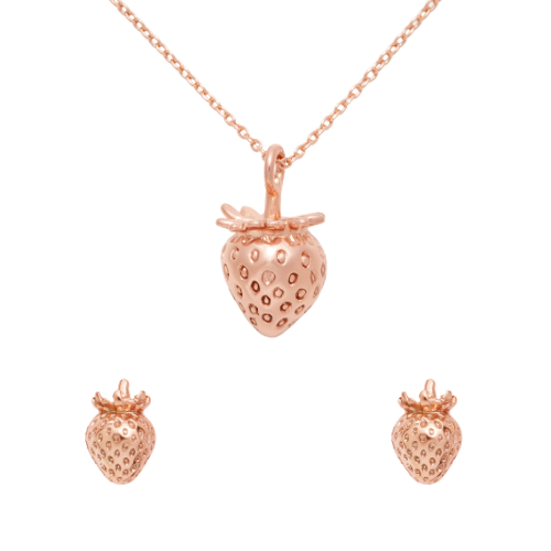 Strawberry Necklace & Earrings Bundle