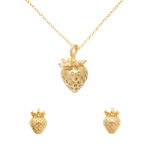 Strawberry Necklace & Earrings Bundle